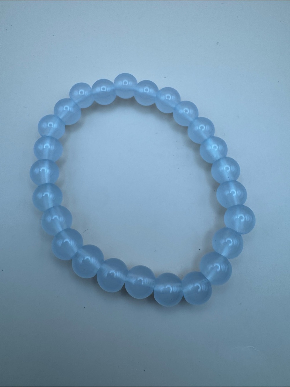 Light Blue Beaded Stretch Bracelet - Women Jewelry